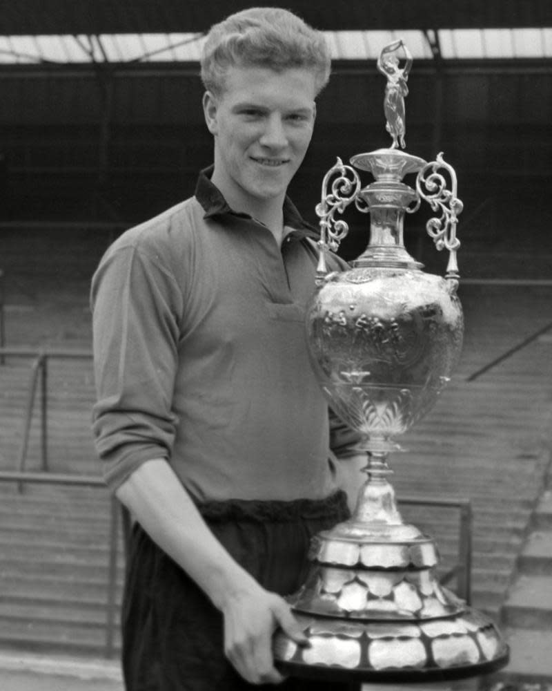 Ron Flowers with the 1953-54 Division One championship trophy