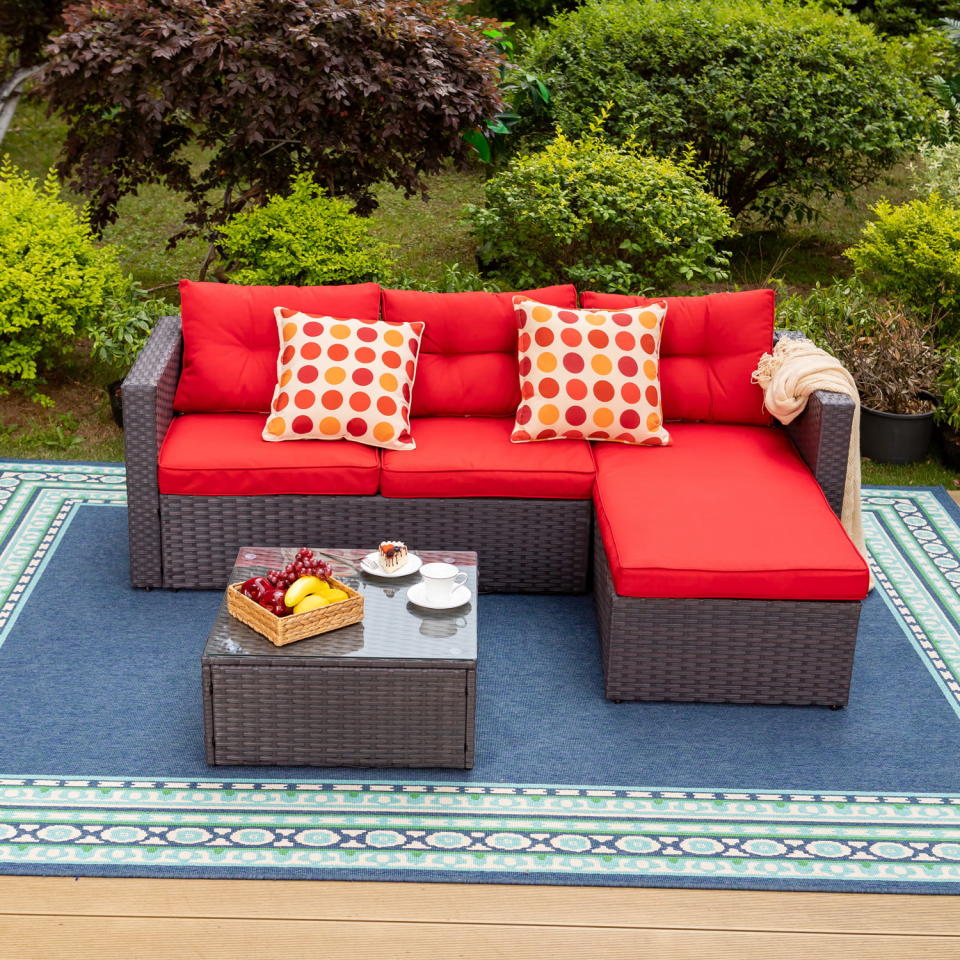 <p><a href="https://go.redirectingat.com?id=74968X1596630&url=https%3A%2F%2Fwww.walmart.com%2Fip%2FMF-Studio-3-Pieces-Outdoor-Sectional-Sofa-Set-Wicker-Patio-Furniture-Conversation-Set-with-Red-Cushions%2F785085064&sref=https%3A%2F%2Fwww.popularmechanics.com%2Fhome%2Fg36231090%2Fbest-outdoor-sectionals%2F" rel="nofollow noopener" target="_blank" data-ylk="slk:Shop Now;elm:context_link;itc:0;sec:content-canvas" class="link ">Shop Now</a></p><p>3-Piece Outdoor Sectional Sofa Set</p><p>walmart.com</p><p>$339.99</p>