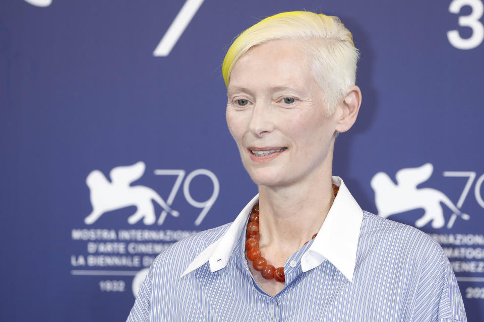 Tilda Swinton at the Venice International Film Festival on September 06, 2022 in Venice, Italy.