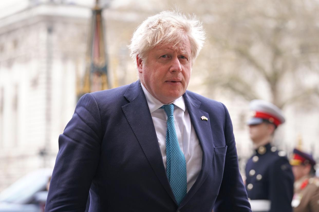 Prime Minister Boris Johnson arriving for a Service of Thanksgiving for the life of the Duke of Edinburgh, at Westminster Abbey in London. Picture date: Tuesday March 29, 2022.