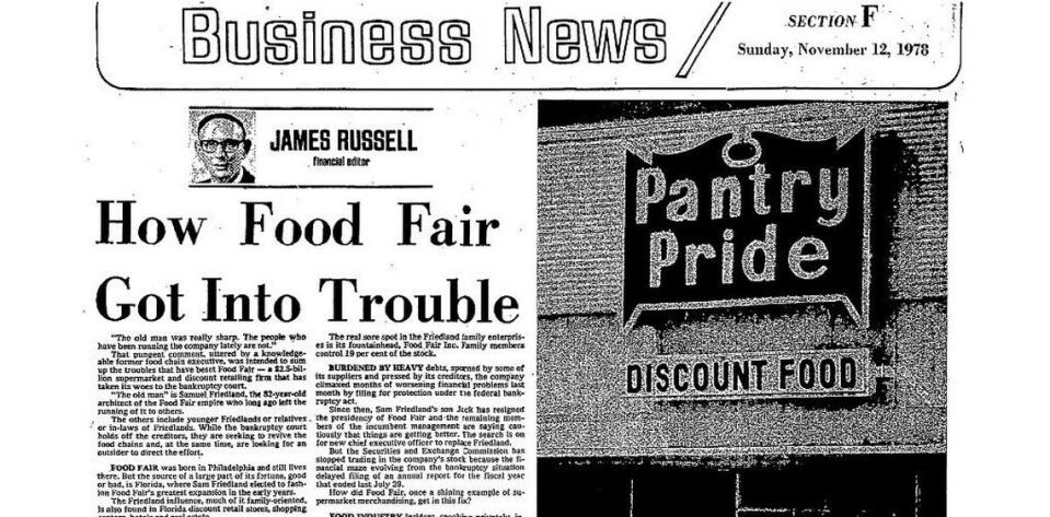 A news article about Food Fair and Pantry Pride.