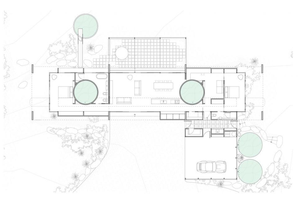 Denah rumah minimalis modern dengan gaya natural. (Sumber: thelocalproject.com.au/)