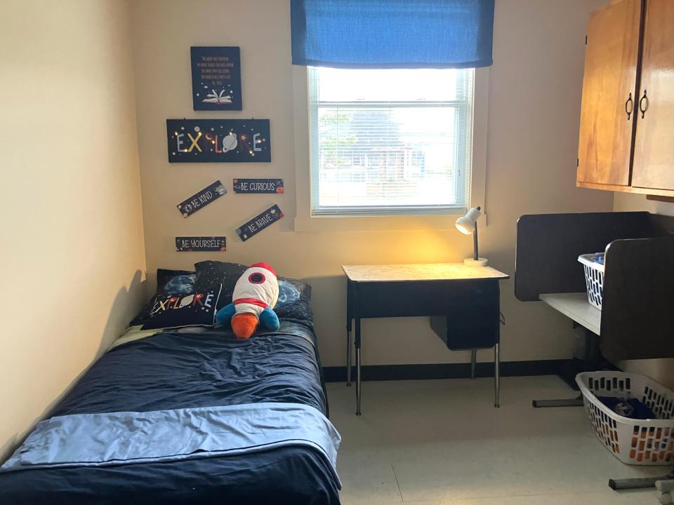 One of the rooms in the Launch post-high program in Fishersville will allow students to practice making beds, setting up desks to work at and folding laundry.