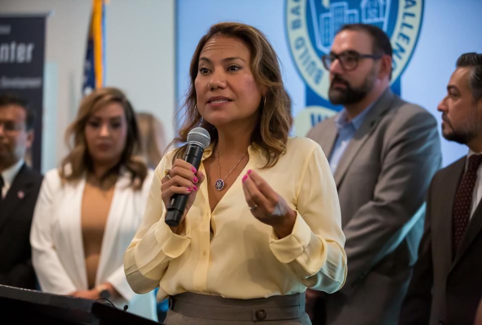 U.S. Rep. Veronica Escobar, shown at a news conference Sept. 2, says each harassment or discrimination complaint filed by a member of the service must be treated with urgency.