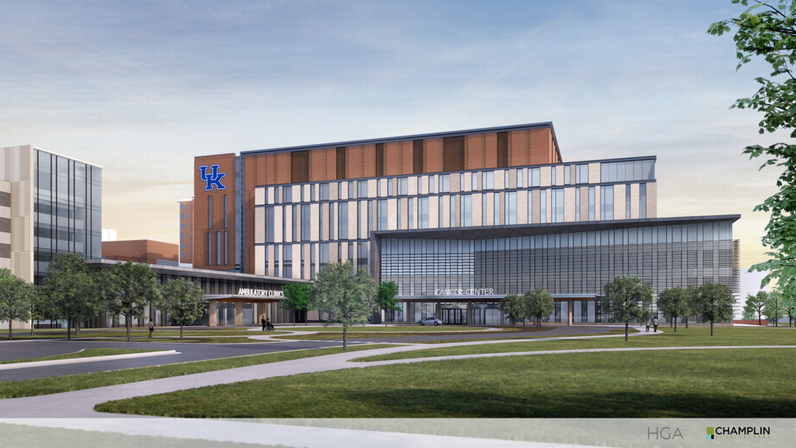 A rendering of the new UK HealthCare cancer and advanced ambulatory building. Rendering provided by UK HealthCare.