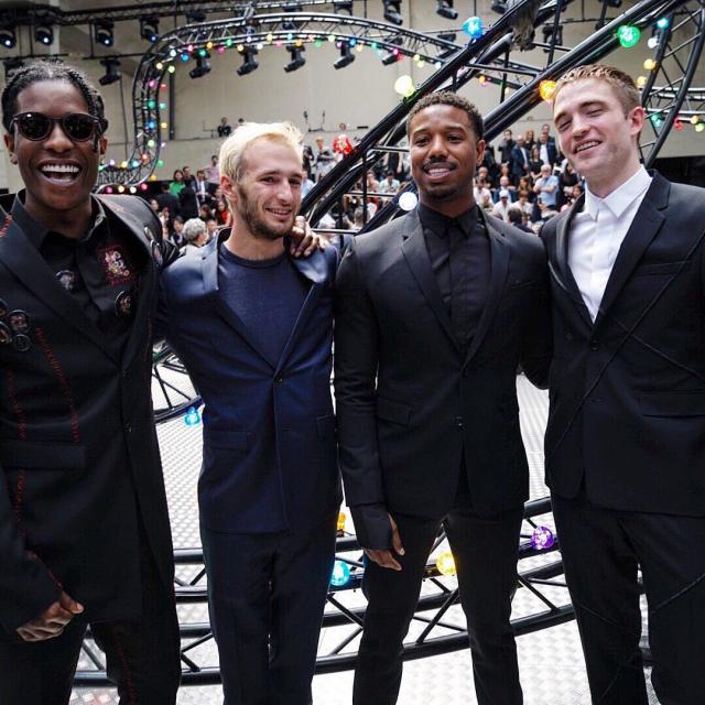 Michael B Jordan, A$AP Rocky, and Robert Pattinson at Dior show in