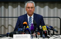 Bavarian Interior Minister Joachim Herrmann addresses a news conference after an explosion in Ansbach, near Nuremberg, Germany July 25, 2016. REUTERS/Michaela Rehle