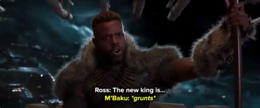M'Baku cuts Ross off by grunting at him
