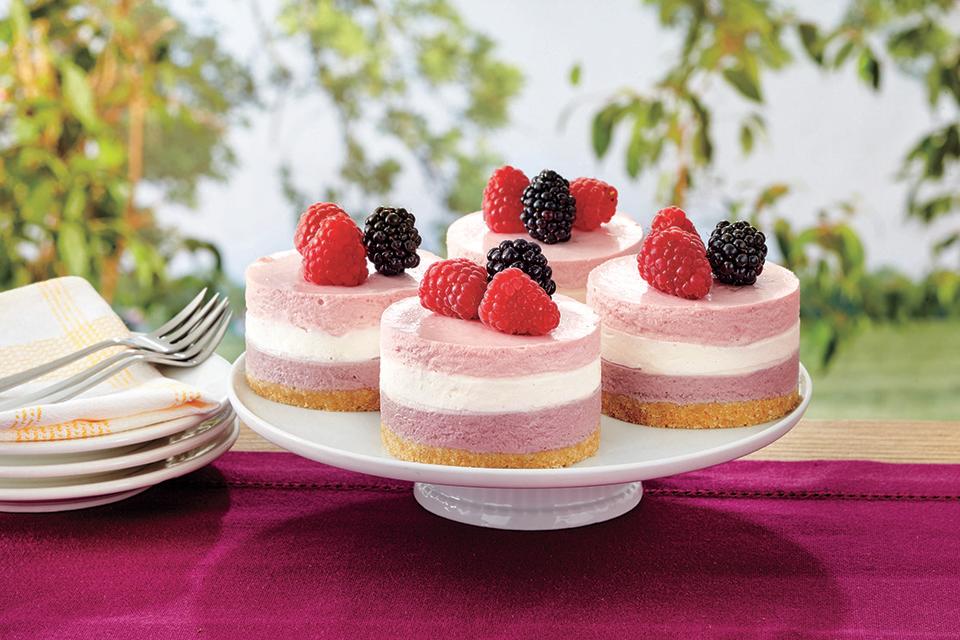 Layered Berry Mousse Cakes 