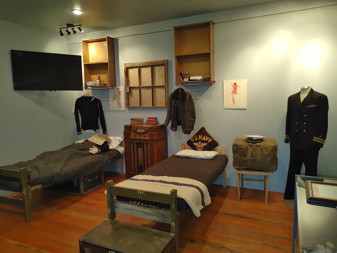 The Pasco Aviation Museum shows what a World War II-era bedroom at Naval Air Station Pasco might have looked like.