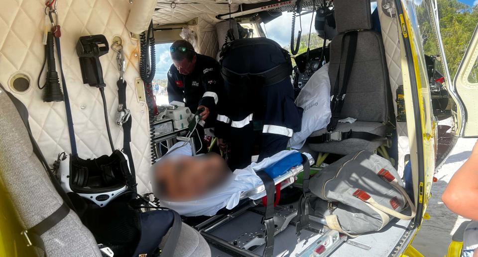 The little boy in the RACQ LifeFlight rescue chopper.