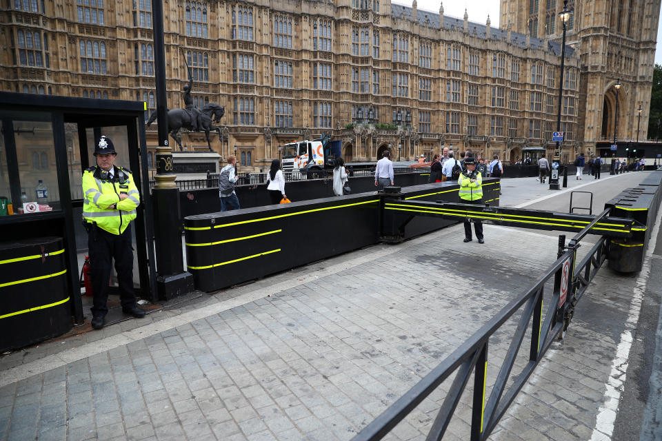 Car crash outside U.K. Parliament