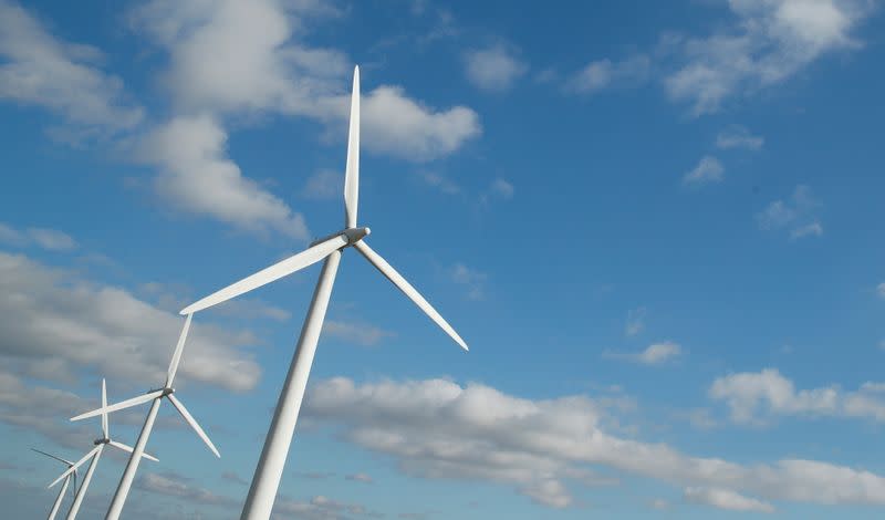 FILE PHOTO: A general view of wind turbines at Westmill Wind Farm & Solar Park