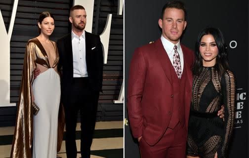 Jenna is now married to Channing Tatum and Justin is married to Jessica Biel. Source: Getty