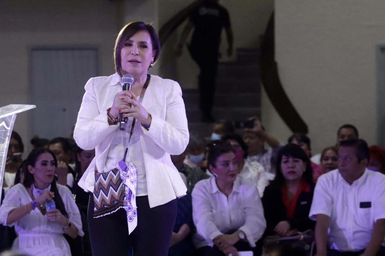 Rosario Robles durante la presentación de un proyecto político en agosto del año pasado, en Ciudad de México. (Luis Barron / Eyepix Group/Getty Images)