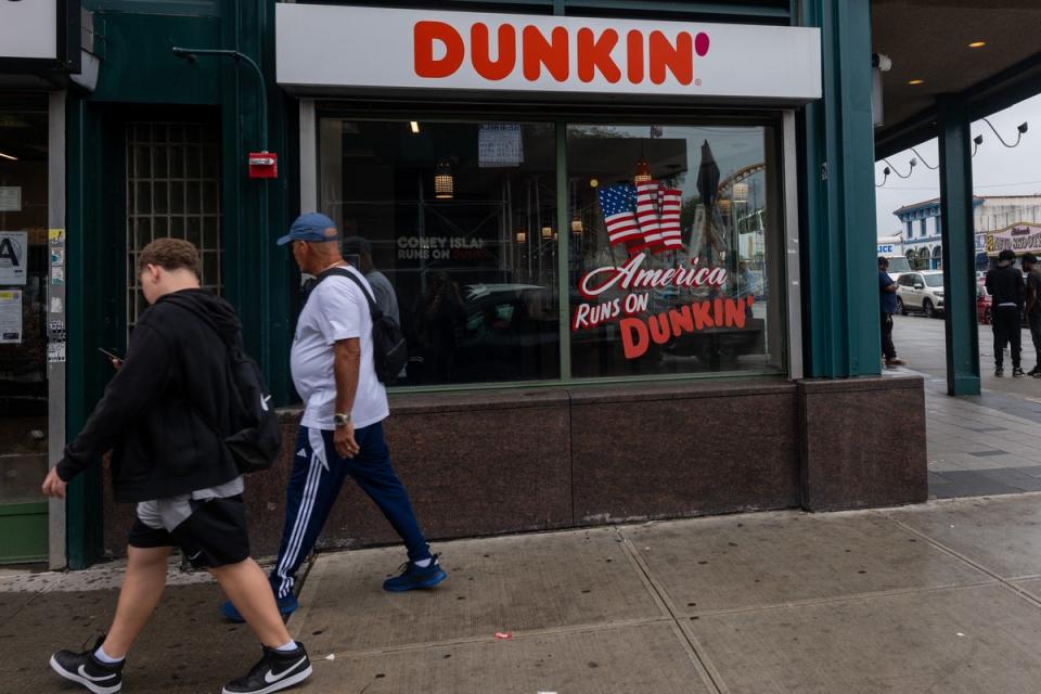 A Dunkin Donuts store in New York City’s Coney Island neighborhood. MAGA influencers have called for a boycott of the coffee chain. (Getty Images)