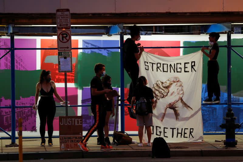 Protest against racial inequality in the aftermath of the death in Minneapolis police custody of George Floyd, in Washington