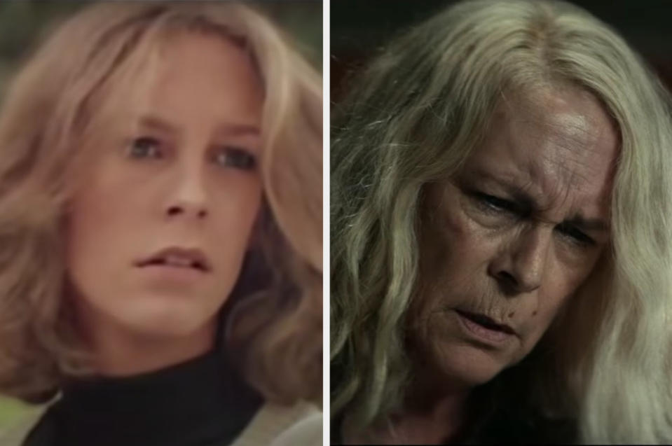 Jamie Lee Curtis as Laurie appears in the "Halloween" trailer and visits Frank in the hospital in "Halloween Kills"