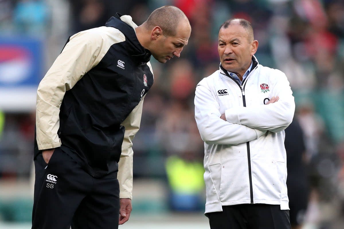 Eddie Jones, right, could be succeeded by his former assistant Steve Borthwick, left (Andrew Matthews/PA) (PA Archive)