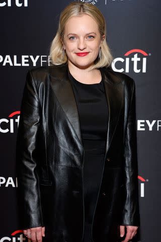 <p>John Lamparski/Getty</p> Elisabeth Moss in New York City on Oct. 10, 2022