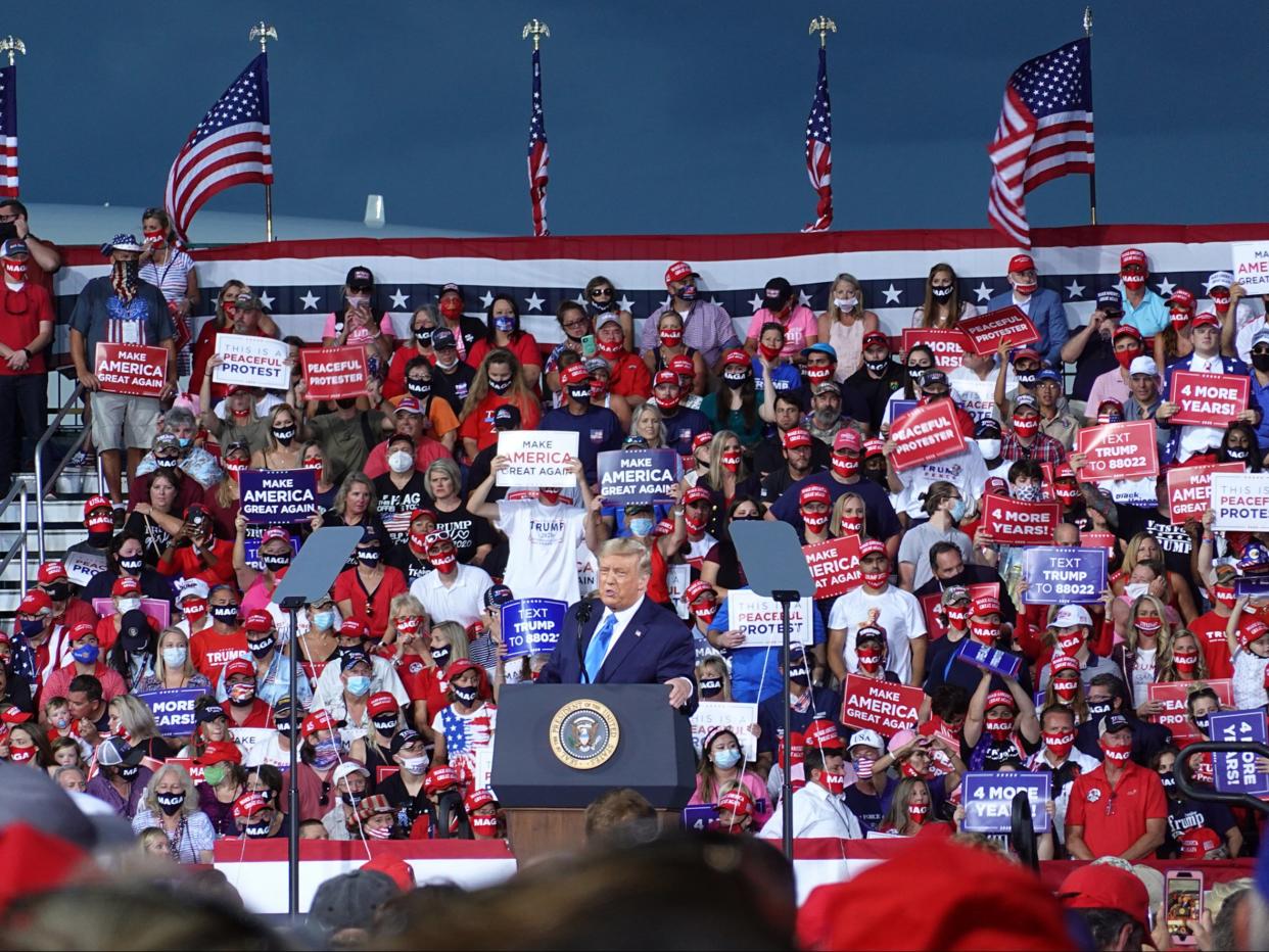 President Trump heads back to the campaign trail Wednesday night amid a new self-created controversy.   (Getty)