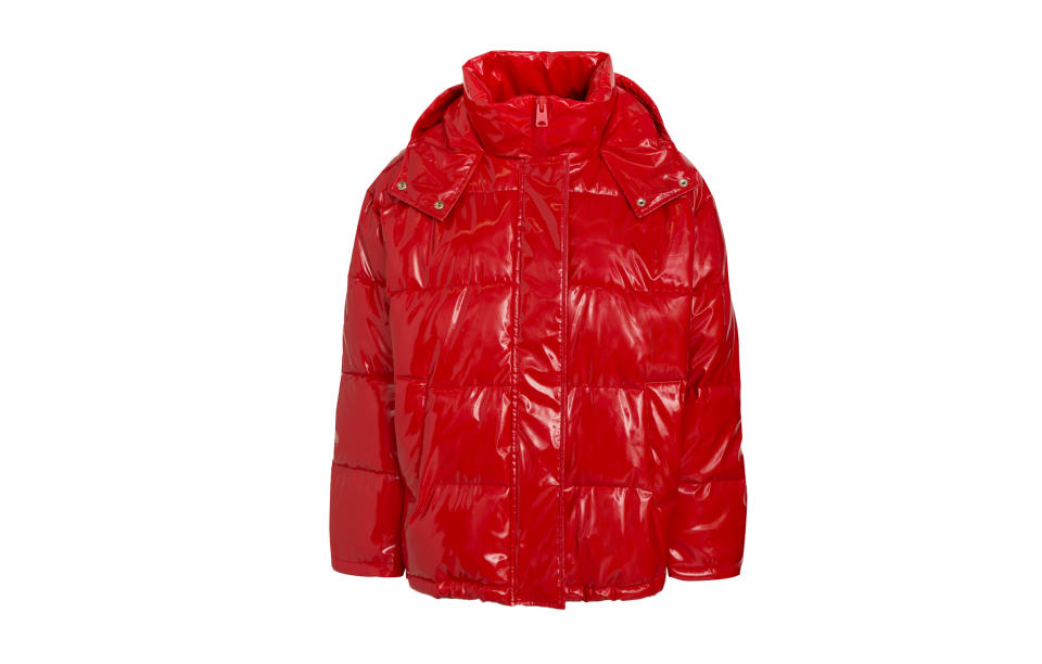 Light Before Dark Red Vinyl Puffer Jacket