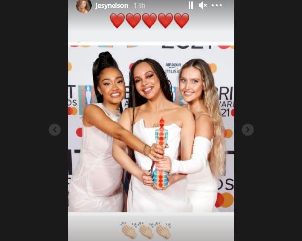 Jesy Nelson congratulated her Little Mix bandmates on their Brits victory. (Instagram)