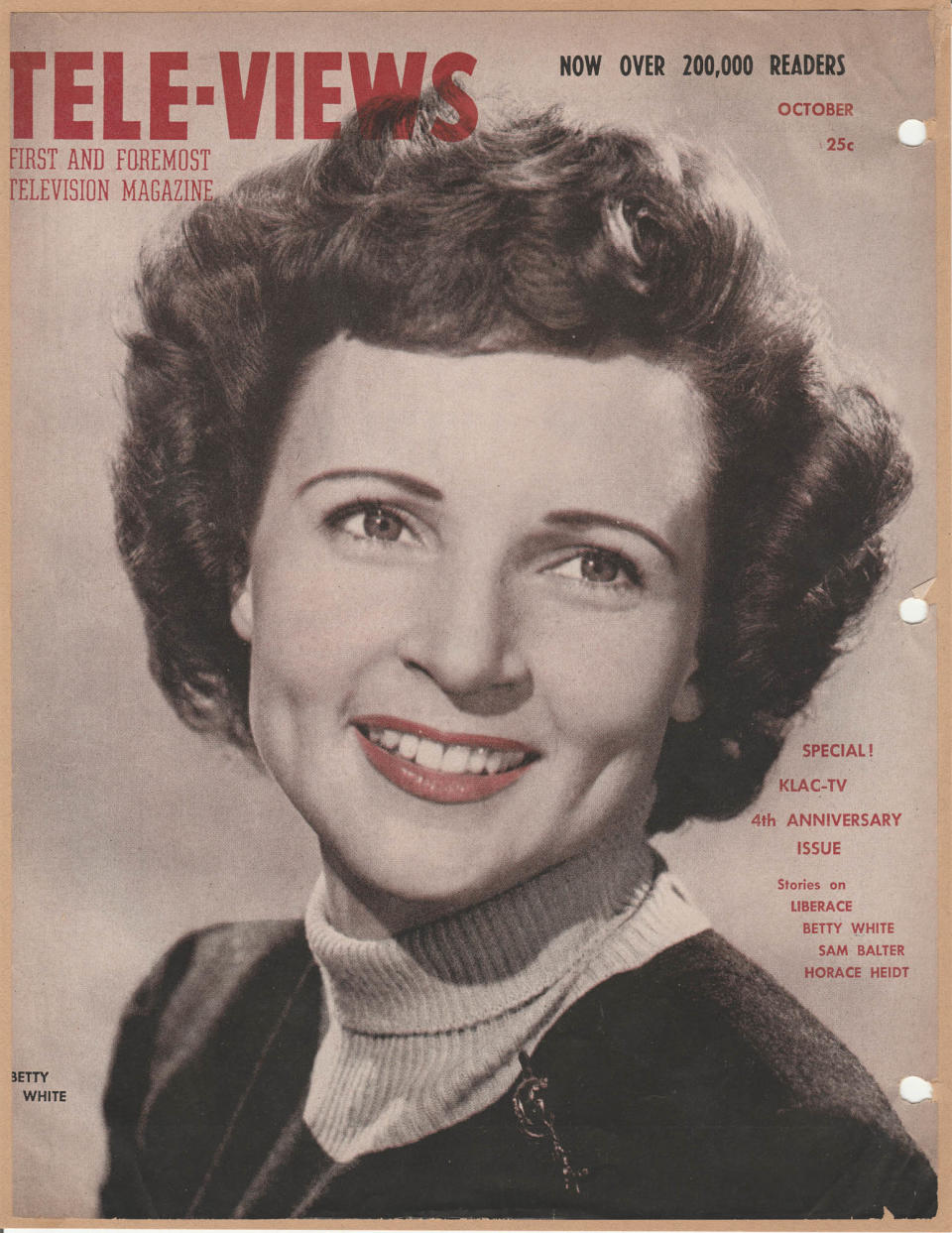 Betty White on the cover of <em>Tele-Views</em> magazine, circa 1952