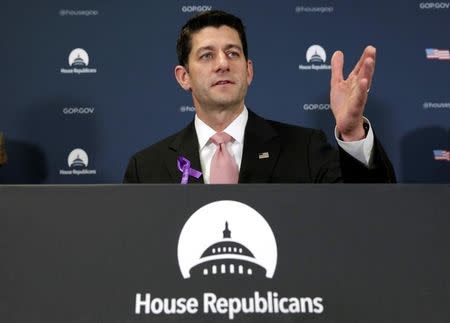 U.S. House Speaker Paul Ryan (R-WI) speaks at a news conference following a closed Republican party conference on Capitol Hill in Washington, U.S. May 11, 2016. REUTERS/Yuri Gripas