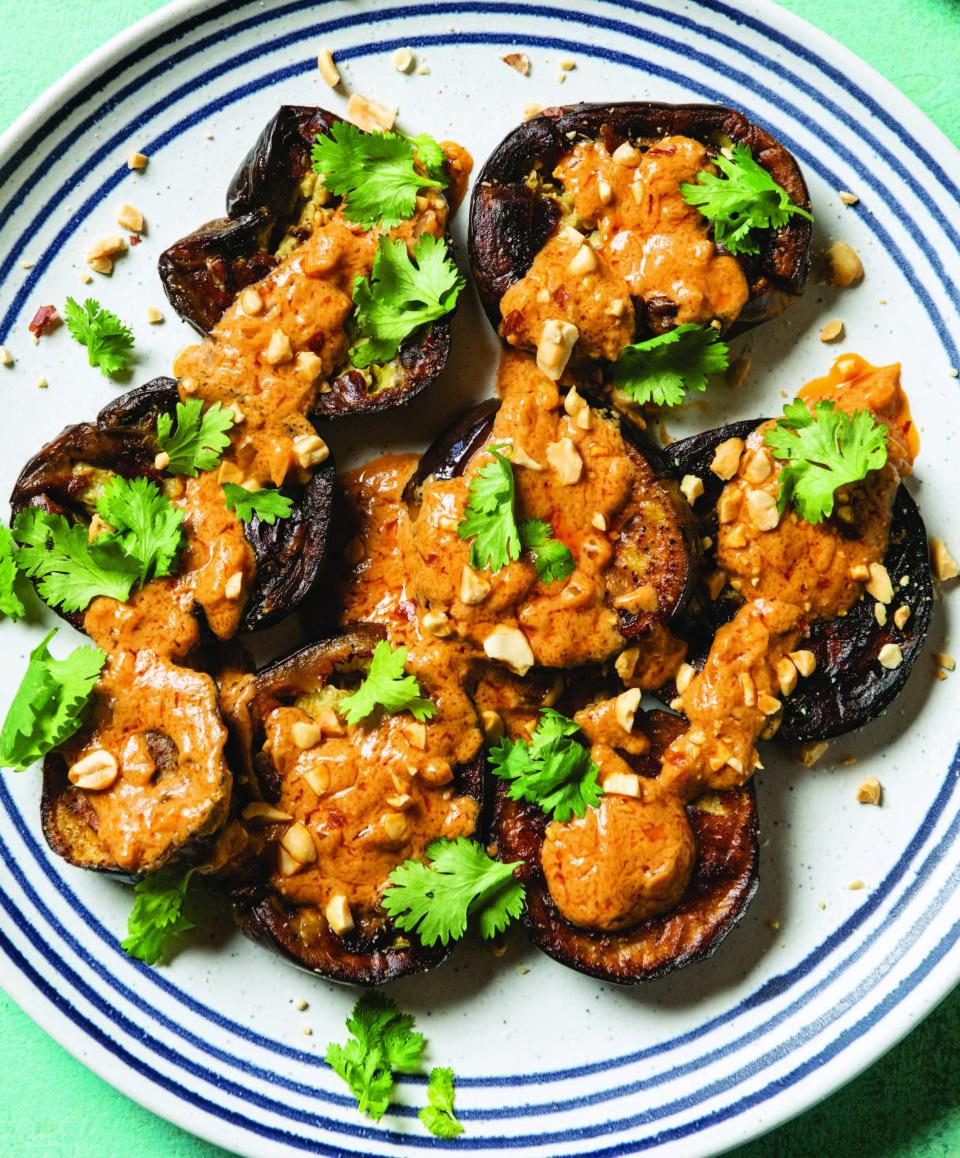 Roasted Eggplant in Mafé Peanut Sauce