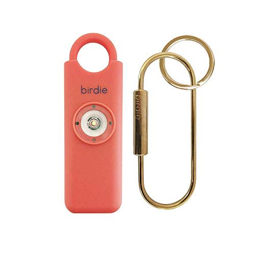 She’s Birdie–The Original Personal Safety Alarm for Women by Women–130dB Siren, Strobe Light and Key Chain in 5 Pop Colors (Coral) (AMAZON)