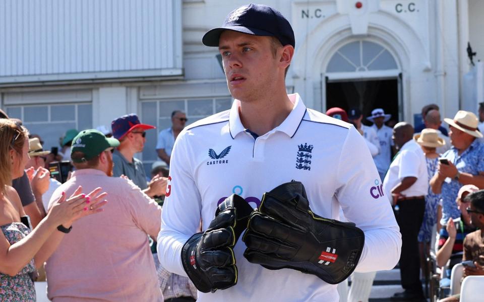 Cricket - Second Test - England v West Indies - Trent Bridge Cricket Ground, Nottingham, Britain - July 19, 2024 England's Jamie Smith walks out before play