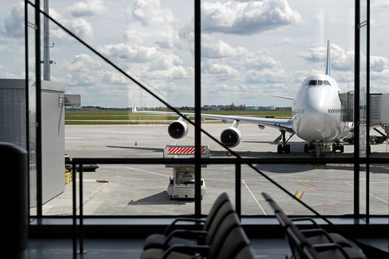 A general view shows a new departure gate at Orly airport