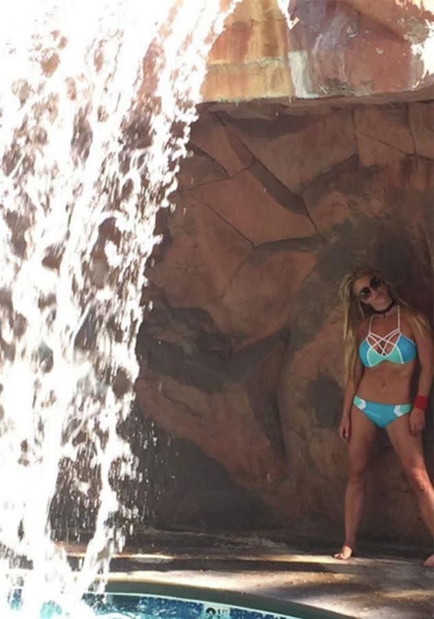 Spears' uploaded this image of her in a ice-blue bikini in Vegas. Photo: Instagram