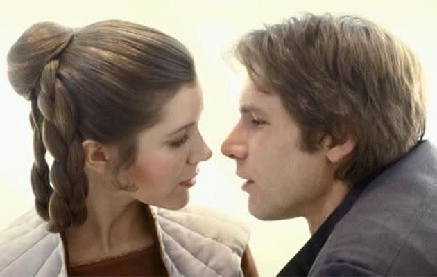 The pair playing Han Solo and Princess Leia. Source: Star Wars/Disney/LucasFilm