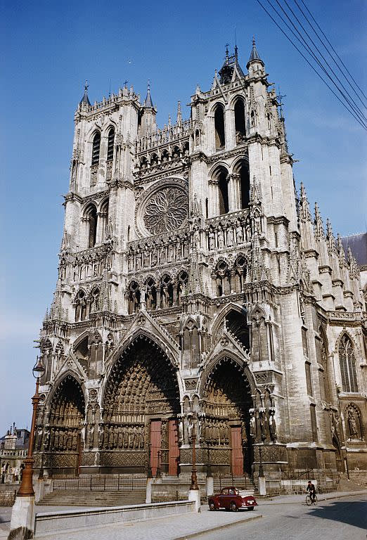 Amiens Cathedral, or the Cathedral of Our Lady of Amiens, in Amiens, northern France. It was built in the 13th century and is a UNESCO World Heritage Site.