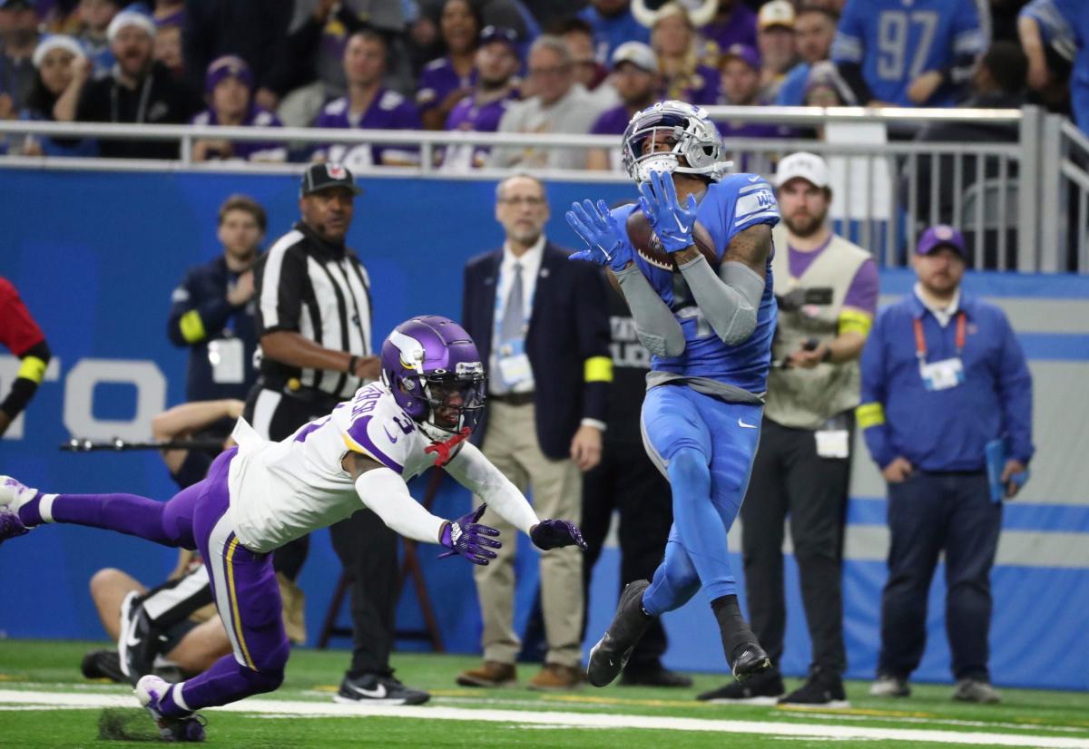 Detroit Lions tackle Penei Sewell with a game-clinching reception vs  Vikings - On3