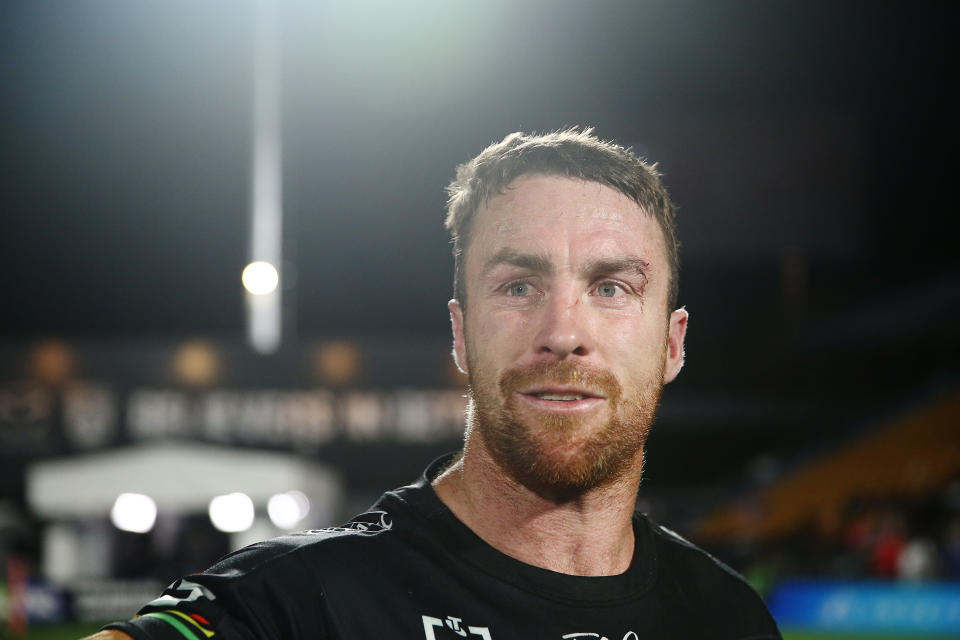 James Maloney reacts after a game.