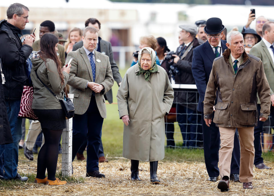 WINDSOR, UNITED KINGDOM - MAY 11: (EMBARGOED FOR PUBLICATION IN UK NEWSPAPERS UNTIL 24 HOURS AFTER CREATE DATE AND TIME) Queen Elizabeth II attends day 4 of the Royal Windsor Horse Show in Home Park on May 11, 2019 in Windsor, England. (Photo by Max Mumby/Indigo/Getty Images)