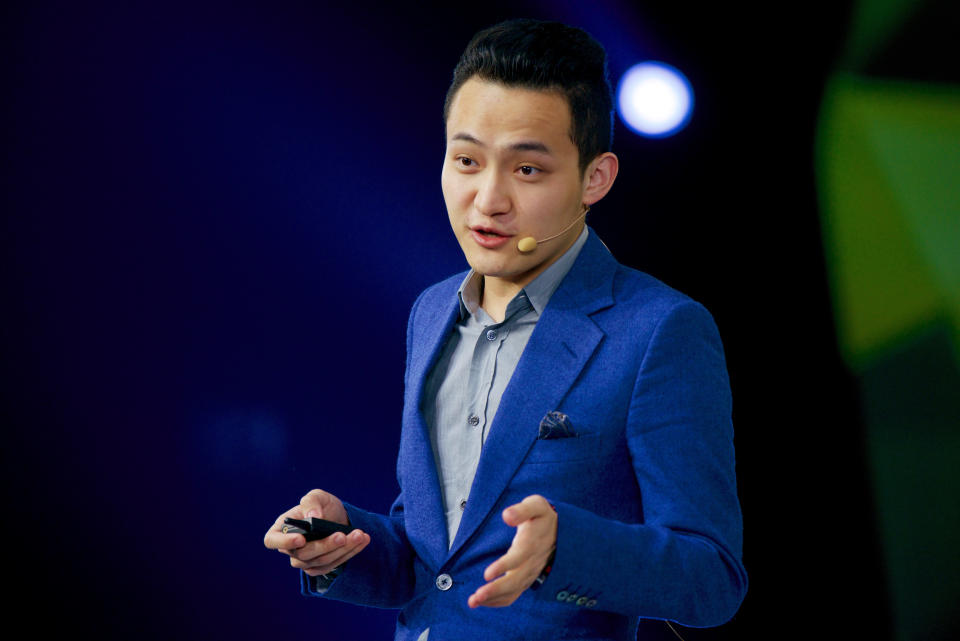 Chinese cryptocurrency entrepreneur Justin Sun speaks at a financial forum in Beijing, China November 4, 2015. Picture taken November 4, 2015. REUTERS/Stringer  ATTENTION EDITORS - THIS IMAGE WAS PROVIDED BY A THIRD PARTY. CHINA OUT.