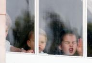 <p>During the annual Trooping the Colour, the Queen's annual birthday parade, Charlotte appears to be eager for a better look at the festivities as she watches with her brothers. (It almost looks like she's practicing her royal wave, too.)<br></p>