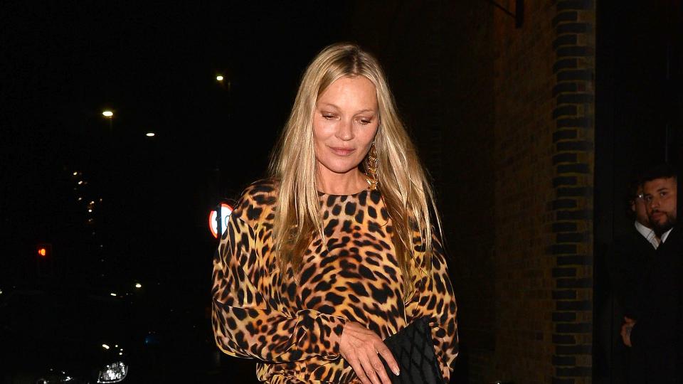 Kate Moss proved that an all-animal print ensemble is just as chic as glam gown