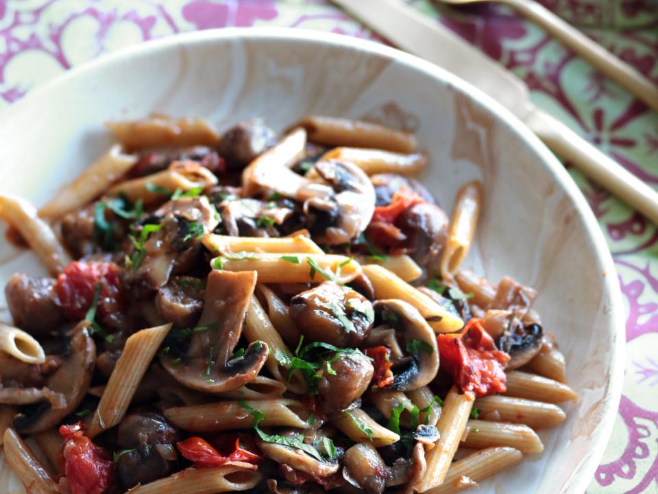 Whole Wheat Pasta with Mushrooms & Chestnuts