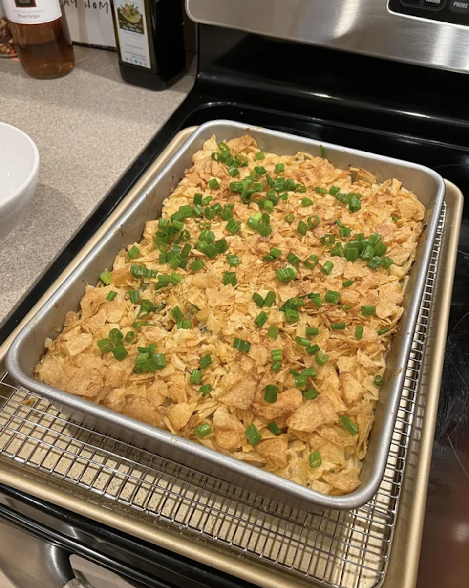 tuna bake casserole in a dish