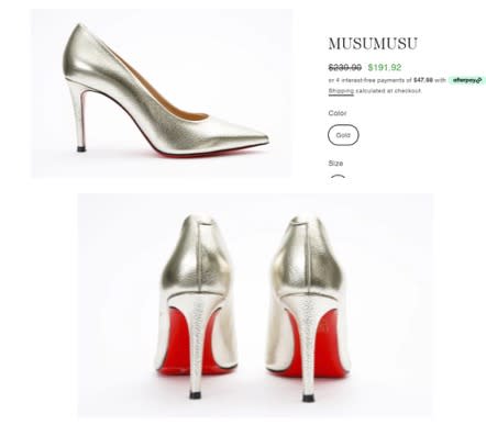 French shoemaker Christian Louboutin says the Musumusu shoes sold by Maryland/Virginia-based retailer Vinci Leather infringe upon their Red Sole trademark, made famous in Sex and the City and elsewhere