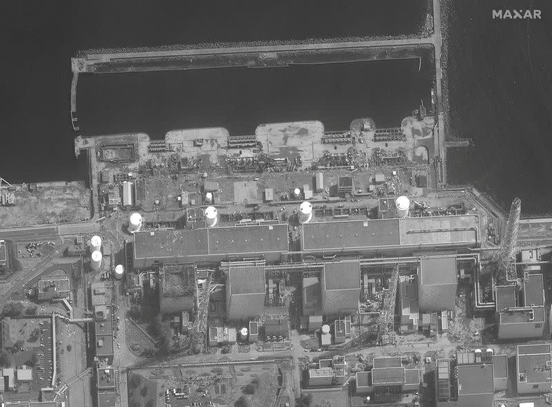 A March 14, 2011 satellite view of Fukushima Daiichi Nuclear Power Plant before explosion