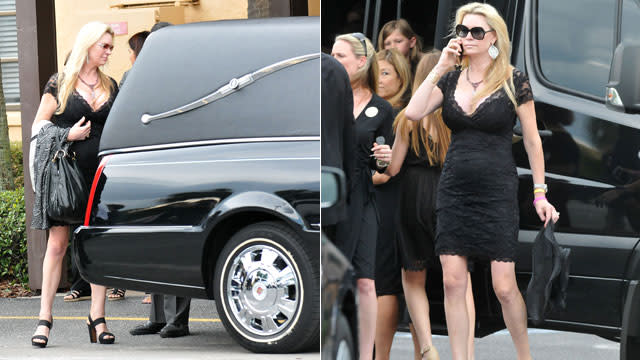 David and Jackie Siegel, subjects of the 2012 documentary <em>Queen of Versailles</em>, laid their 18-year-old daughter Victoria to rest on Tuesday after she was found unresponsive in the family's Florida home. Outside the service, Jackie Siegel was spotted holding a cellphone in what appeared to be images of her snapping photos of her daughter's casket as it was loaded into a hearse. Victoria's body was then taken to Woodlawn Cemetery in Gotha, Fla. where she was buried during a private service. Getty Images Victoria’s official obituary described her as a "down to earth hippie girl" and "an earthly angel with a sensitive nature and caring soul." The obit also detailed the teen’s long bucket list, which included skydiving, professional poker player, deep sea fishing, opening a campsite, and opening a sushi restaurant at the Cocoa Beach Pier. <strong> PHOTOS: Stars We've Lost </strong> The Siegel family addressed speculation and rumors surrounding Victoria’s death on Monday, in a statement saying, "Victoria had a history of seizures and was prescribed medication for this condition. Unfortunately she became dependent and struggled with this condition. She voluntarily underwent rehabilitation and was working hard to address this problem." Getty Images <strong> NEWS: Family Addresses Circumstances Surrounding Victoria Siegel's Death </strong> The Siegel family announced they were starting the Victoria Siegel Foundation, which "will be dedicated to helping troubled teens with addiction issues, similar to the Betty Ford Clinic." They asked that contributions to the foundation be made in lieu of flowers. 