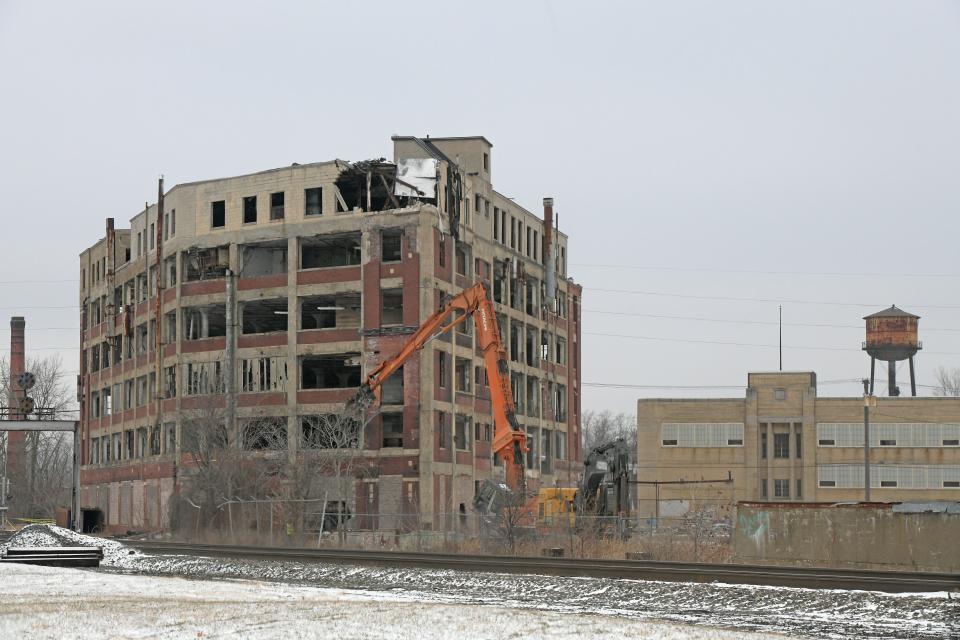 The former Westinghouse "A" Building, shown here in December 2022, has been demolished.