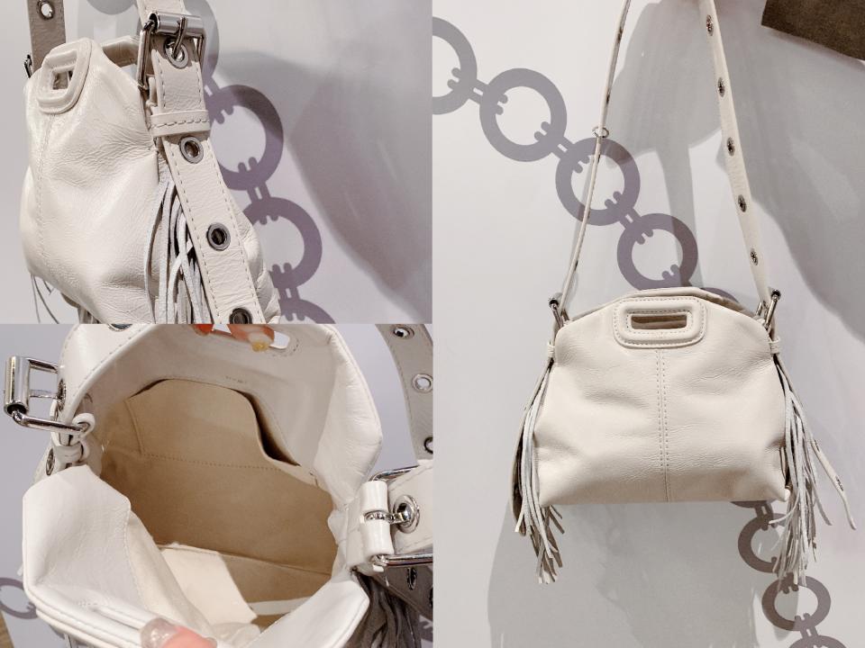 精品小白入門款：Maje Mini Miss M Bag，NT$13,390！圖片來源：編輯拍攝