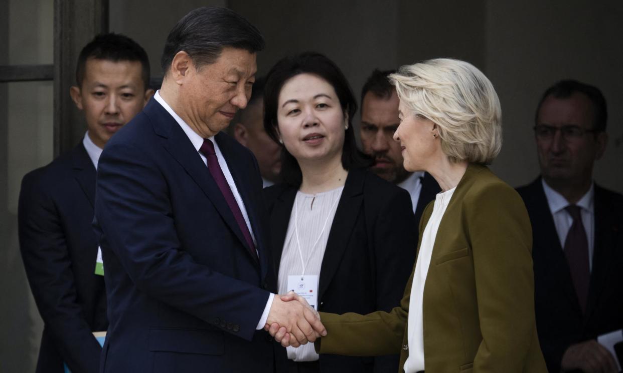 <span>The European Commission chief said there was an ‘honest and open exchange’ with the Chinese leader.</span><span>Photograph: Blondet Eliot/Abaca/Rex/Shutterstock</span>